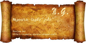 Nyeste Győző névjegykártya